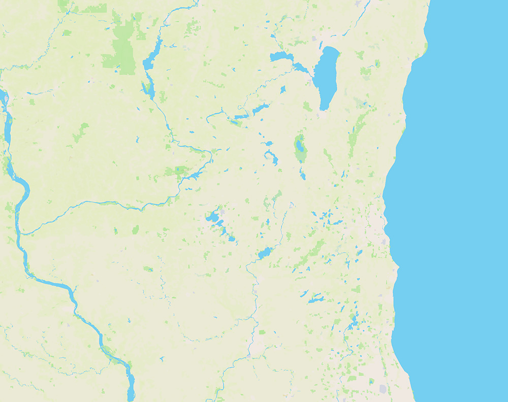 Four screenshots of the land surrounding UW-Madison with different filters.