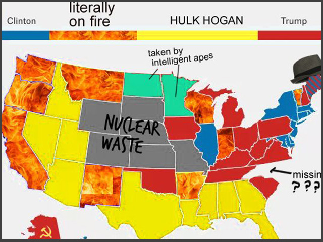 Three satirical meme maps.